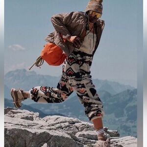 Free People Hit The Slopes Printed Salopette Fleece Jumpsuit